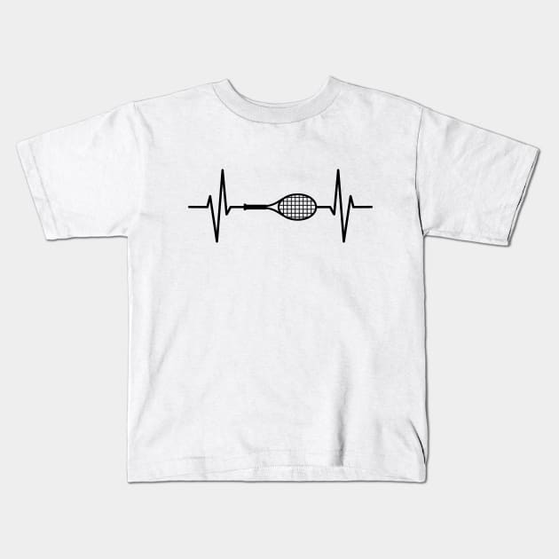 tennis heartbeat t-shirt Kids T-Shirt by RedYolk